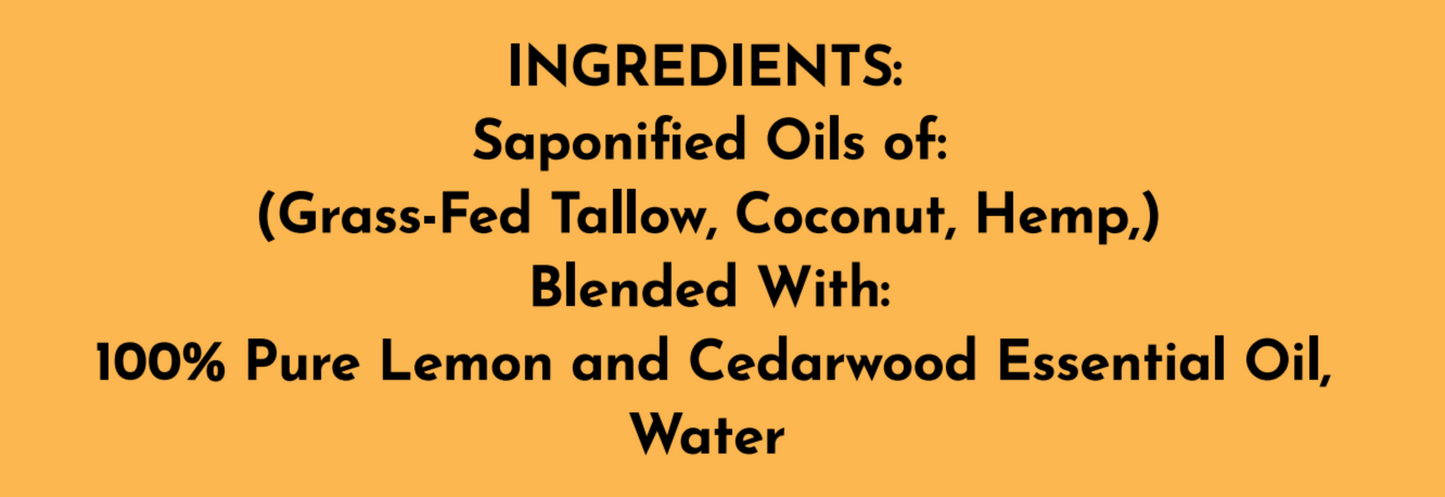 Citrus Lemon Cedarwood Bar | 4.25 oz.